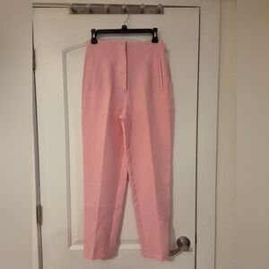 NWOT ZARA Classic High-Waist Straight Leg Pants in Baby Pink Size Small